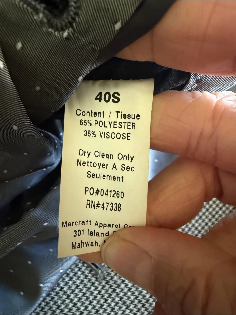 Tommy Hilfiger Gray Two Button Micro-Check Sport Coat Blazer Size 40S